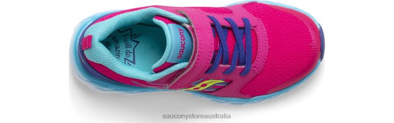Saucony Kids Wind 2.0 A/C Sneaker 8460X876 Pink/Blue/Green