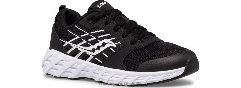 Saucony Kids Wind 2.0 Lace Sneaker 8460X936 Black/White