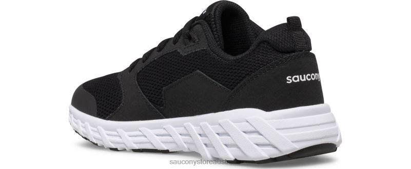 Saucony Kids Wind 2.0 Lace Sneaker 8460X936 Black/White