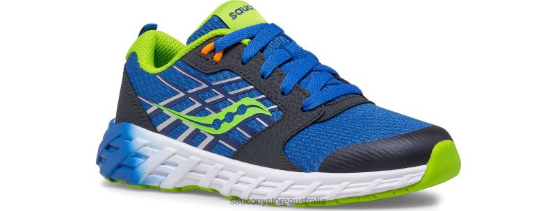 Saucony Kids Wind 2.0 Lace Sneaker 8460X937 Blue/Green