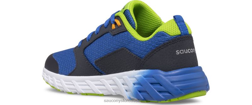 Saucony Kids Wind 2.0 Lace Sneaker 8460X937 Blue/Green
