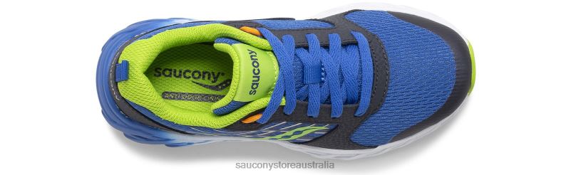 Saucony Kids Wind 2.0 Lace Sneaker 8460X937 Blue/Green