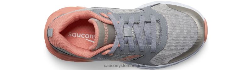 Saucony Kids Wind 2.0 Lace Sneaker 8460X939 Grey/Coral