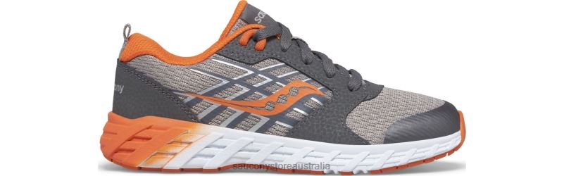 Saucony Kids Wind 2.0 Lace Sneaker 8460X940 Grey/Orange