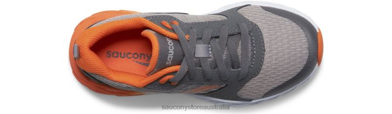 Saucony Kids Wind 2.0 Lace Sneaker 8460X940 Grey/Orange