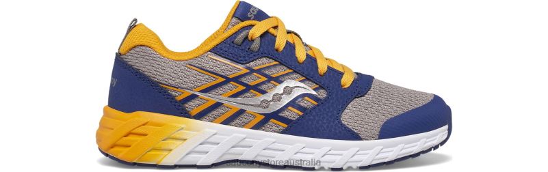 Saucony Kids Wind 2.0 Lace Sneaker 8460X941 Navy/Gold