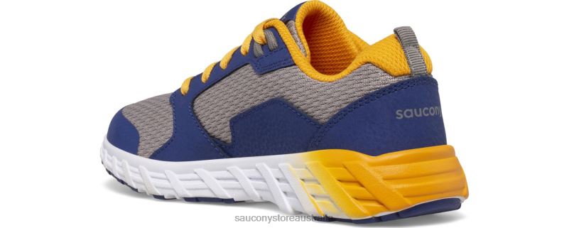 Saucony Kids Wind 2.0 Lace Sneaker 8460X941 Navy/Gold