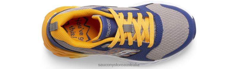 Saucony Kids Wind 2.0 Lace Sneaker 8460X941 Navy/Gold
