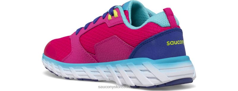 Saucony Kids Wind 2.0 Lace Sneaker 8460X943 Pink/Blue/Green