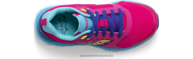 Saucony Kids Wind 2.0 Lace Sneaker 8460X943 Pink/Blue/Green