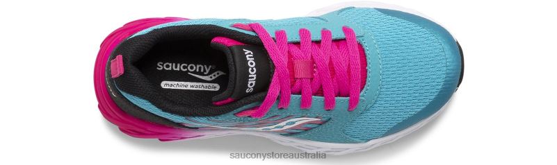 Saucony Kids Wind 2.0 Lace Sneaker 8460X945 Turq/Pink/Black