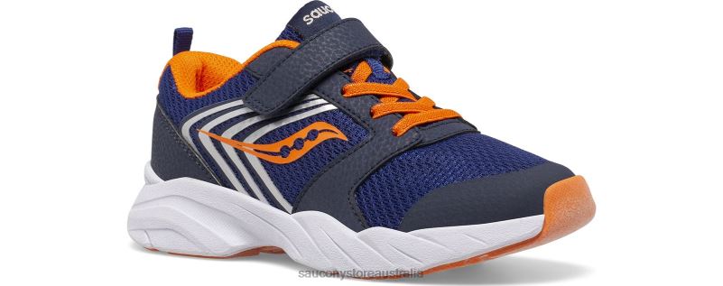 Saucony Kids Wind FST A/C Sneaker 8460X868 Navy/Orange