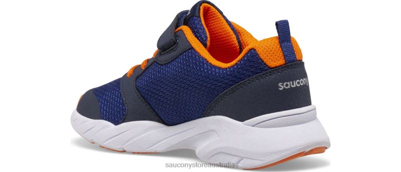 Saucony Kids Wind FST A/C Sneaker 8460X868 Navy/Orange