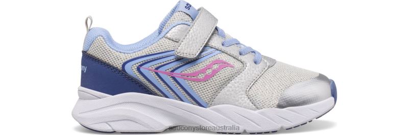 Saucony Kids Wind FST A/C Sneaker 8460X869 Silver/Blue/Pink