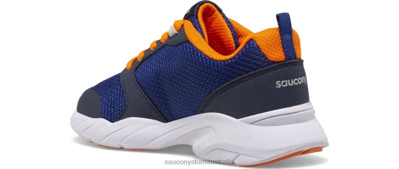 Saucony Kids Wind FST Lace Sneaker 8460X866 Navy/Orange