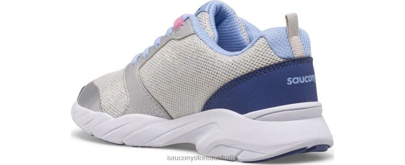 Saucony Kids Wind FST Lace Sneaker 8460X867 Silver/Blue/Pink