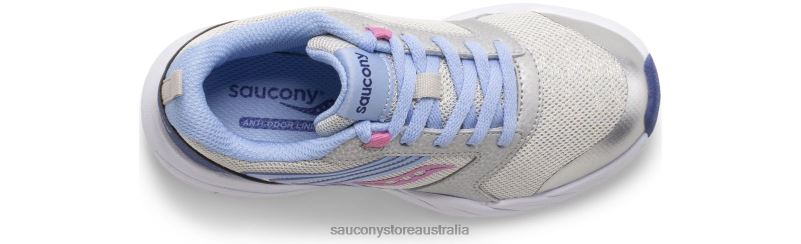 Saucony Kids Wind FST Lace Sneaker 8460X867 Silver/Blue/Pink
