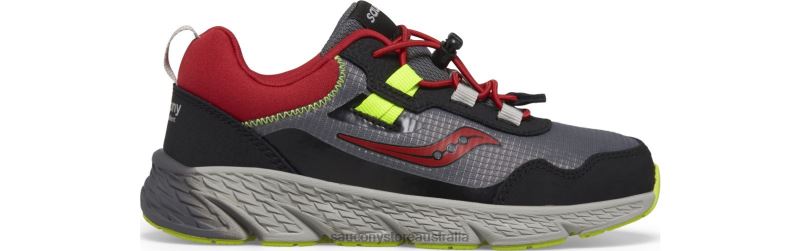 Saucony Kids Wind Shield 3.0 Sneaker 8460X1011 Grey/Red/Citron