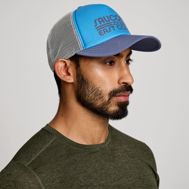 Saucony Men Foamie Trucker Hat 8460X468 Azure Graphic