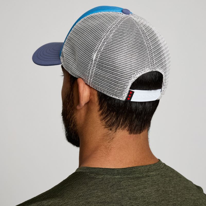 Saucony Men Foamie Trucker Hat 8460X468 Azure Graphic