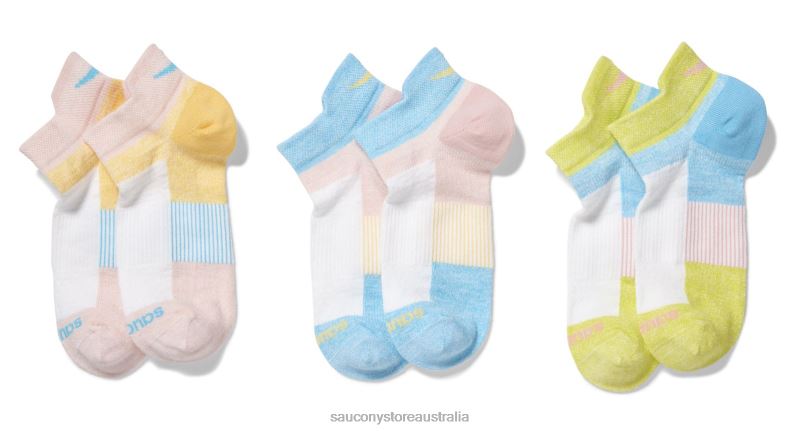 Saucony Men Inferno Liteweight 3-Pack Socks 8460X488 Light Pink