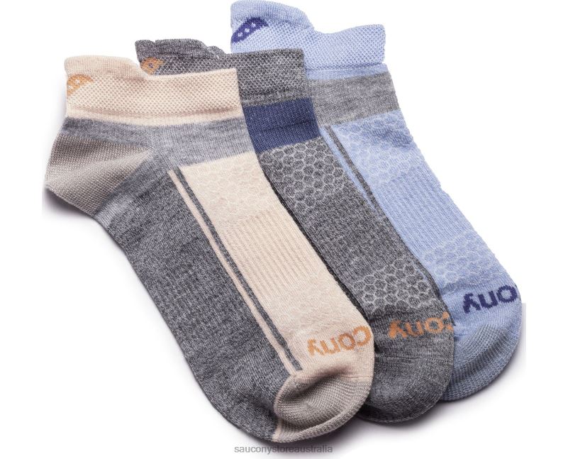 Saucony Men Inferno Liteweight 3-Pack Socks 8460X489 Pink Assorted