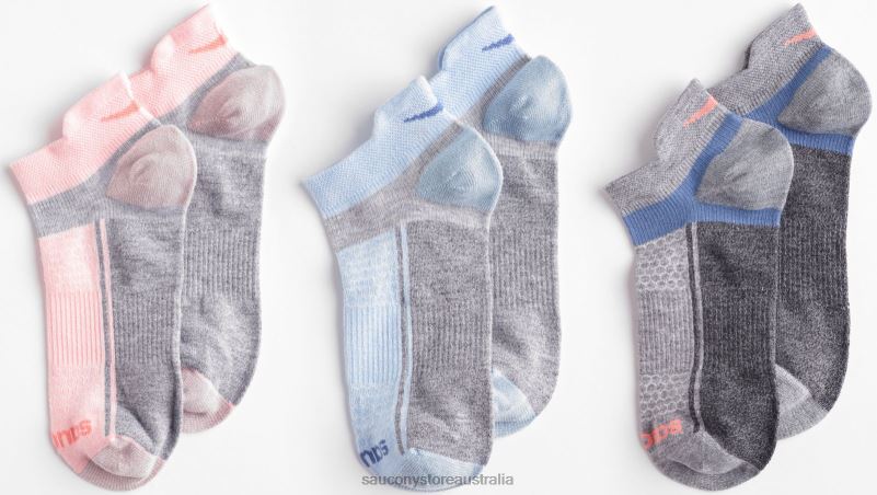 Saucony Men Inferno Liteweight 3-Pack Socks 8460X489 Pink Assorted