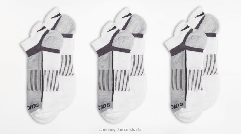 Saucony Men Inferno No Show Tab 3-Pack Socks 8460X475 White