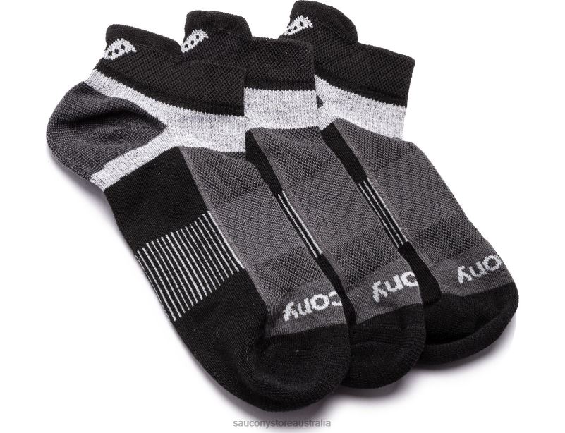Saucony Men Inferno No Show Tab 3-Pack Socks 8460X476 Black