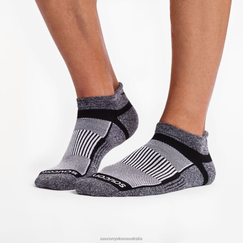 Saucony Men Inferno No Show Tab 3-Pack Socks 8460X478 Black/White/Marl