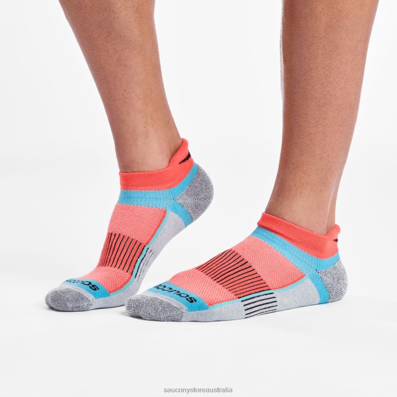 Saucony Men Inferno No Show Tab 3-Pack Socks 8460X479 Grey Heather