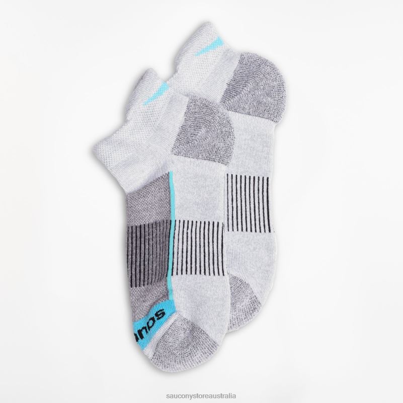 Saucony Men Inferno No Show Tab 3-Pack Socks 8460X479 Grey Heather