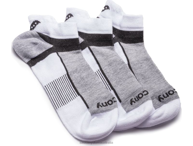 Saucony Men Inferno Quarter 3-Pack Socks 8460X484 White