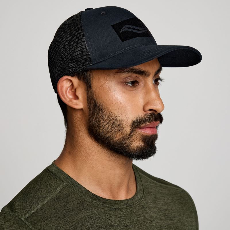 Saucony Men Trucker Hat 8460X461 Black Graphic