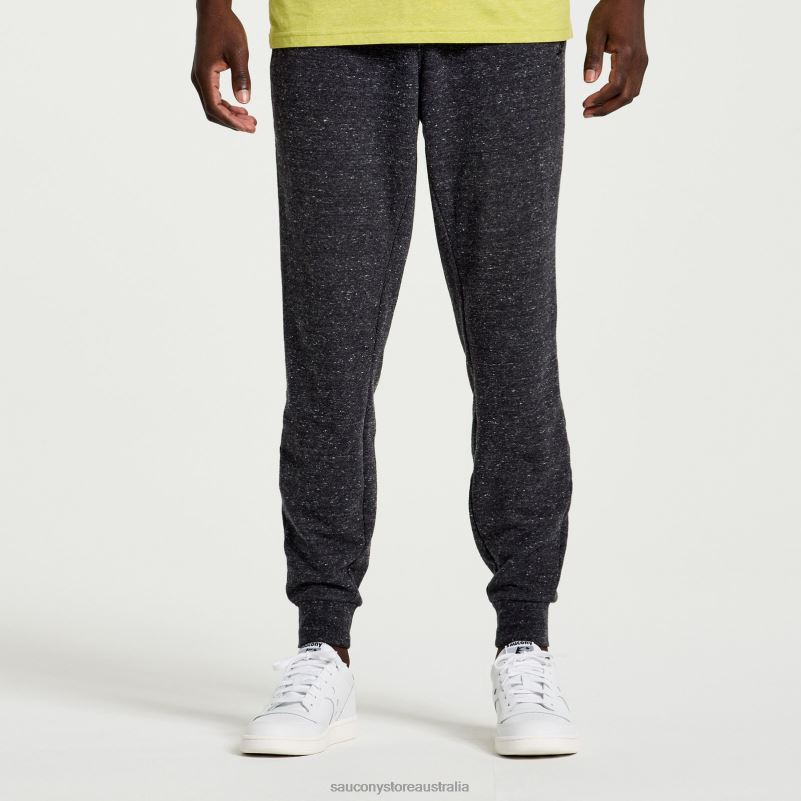 Saucony Men Rested Sweatpant 8460X418 Black Heather Graphic