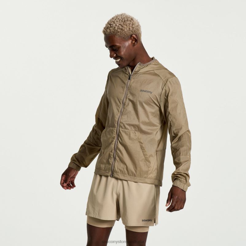 Saucony Men Elevate Packaway Jacket 8460X299 Pewter