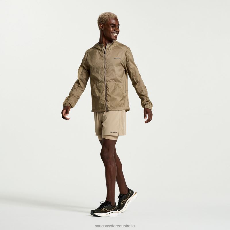 Saucony Men Elevate Packaway Jacket 8460X299 Pewter