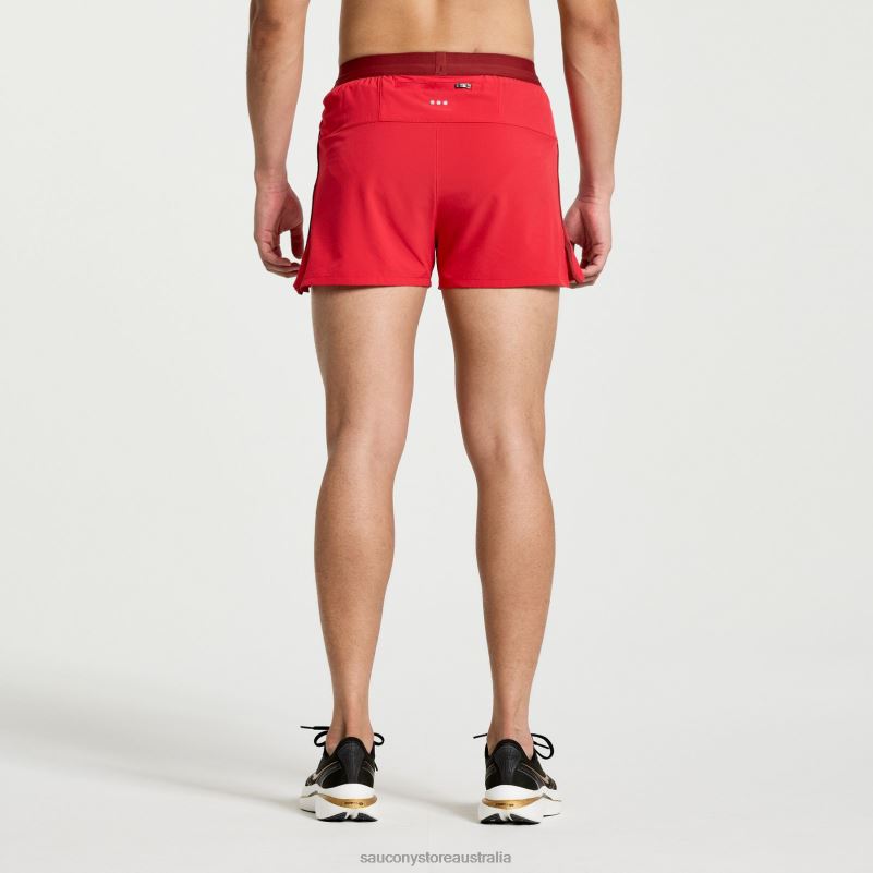 Saucony Men Outpace 3 Short 8460X402 Poppy