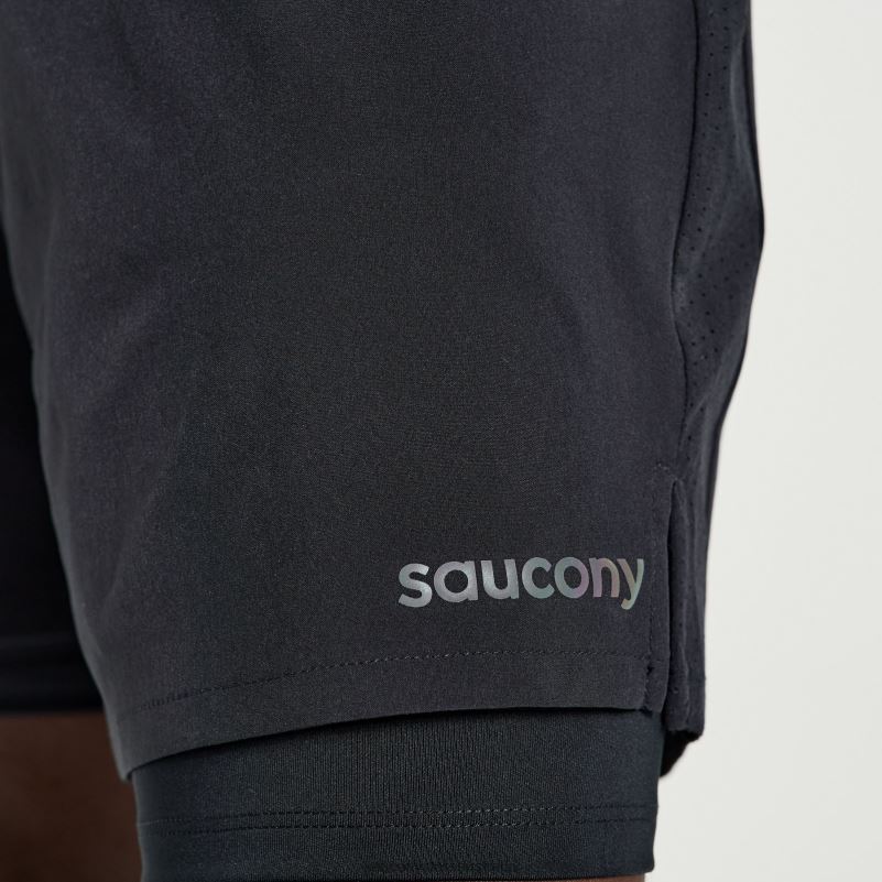 Saucony Men Outpace 7 2-in-1 Short 8460X389 Black