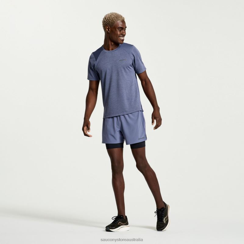 Saucony Men Elevate Short Sleeve 8460X330 Horizon Heather