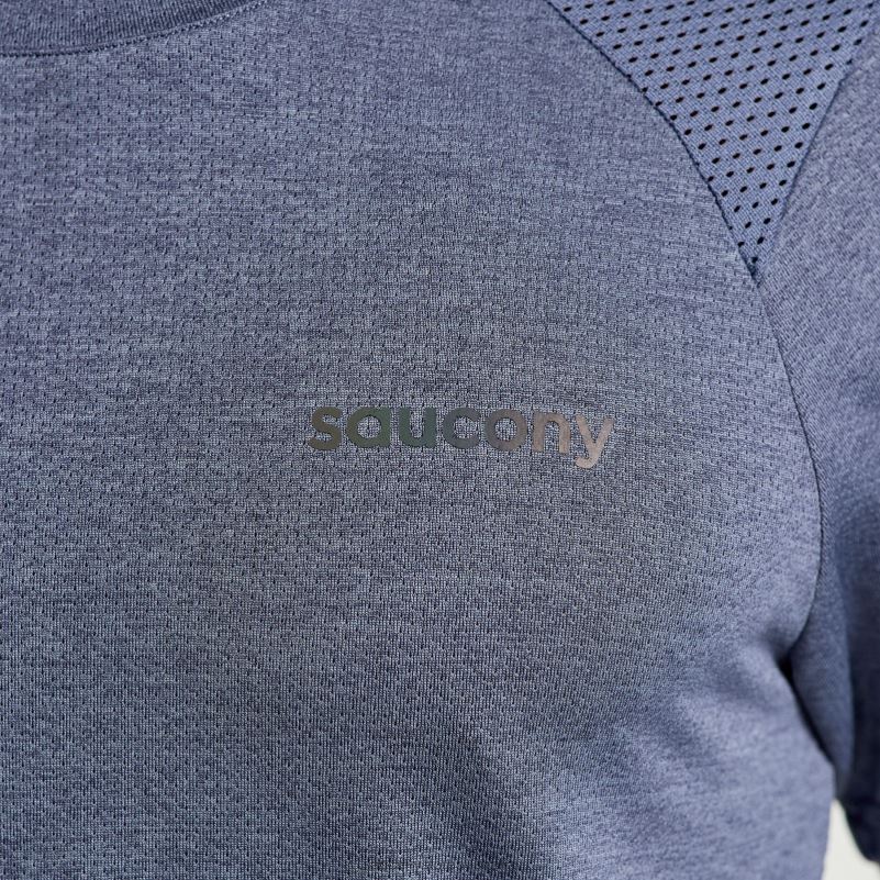 Saucony Men Elevate Short Sleeve 8460X330 Horizon Heather