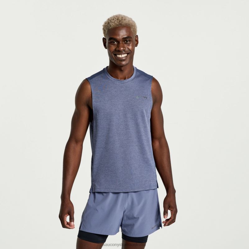 Saucony Men Elevate Sleeveless 8460X316 Horizon Heather
