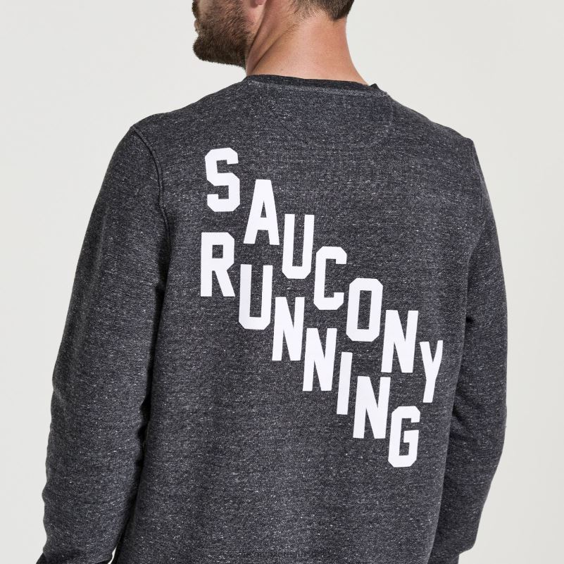 Saucony Men Rested Crewneck 8460X372 Black Heather