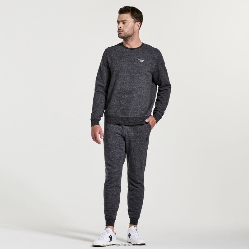 Saucony Men Rested Crewneck 8460X372 Black Heather