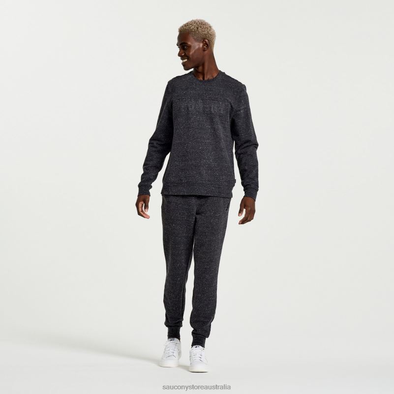 Saucony Men Rested Crewneck 8460X373 Black Heather Graphic