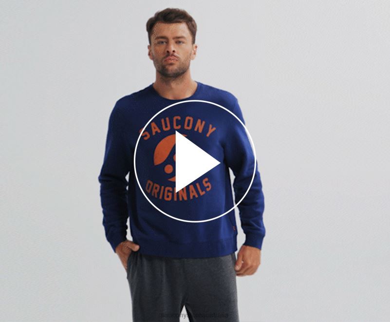 Saucony Men Rested Crewneck 8460X376 Sodalite