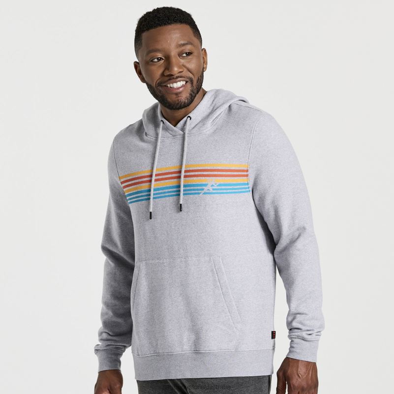Saucony Men Rested Hoodie 8460X385 Light Grey Heather