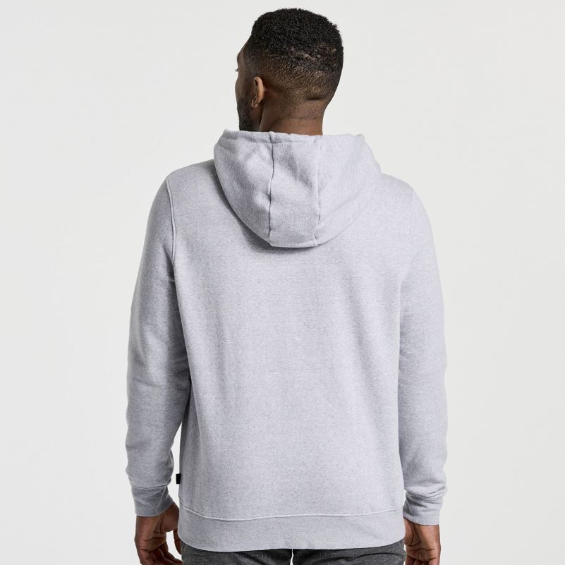 Saucony Men Rested Hoodie 8460X385 Light Grey Heather