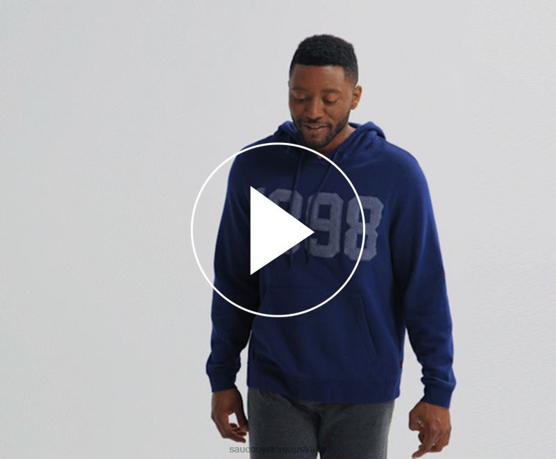 Saucony Men Rested Hoodie 8460X387 Sodalite