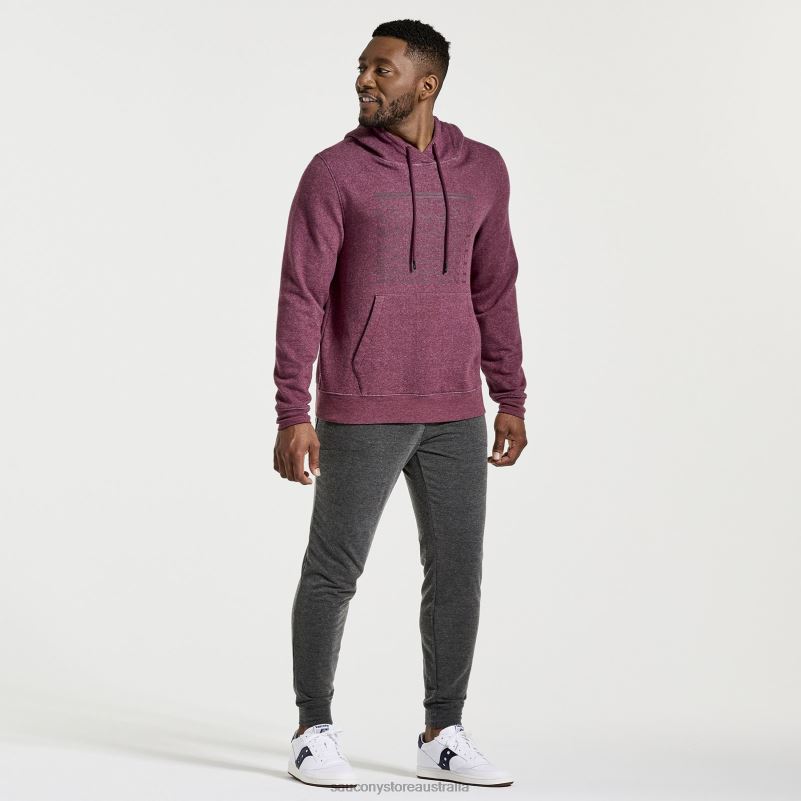 Saucony Men Rested Hoodie 8460X388 Stone Heather
